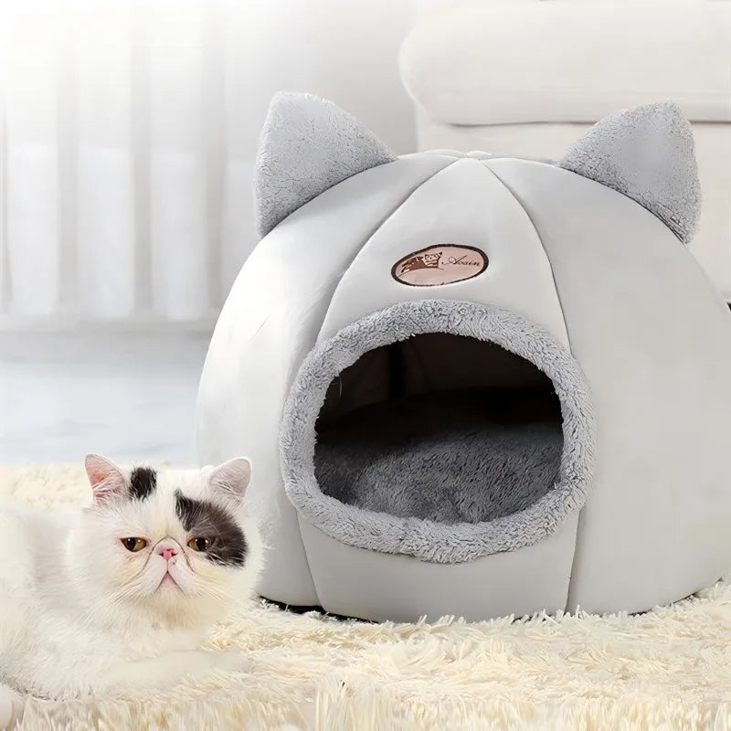 Pet bed with cat ears for small medium large cats