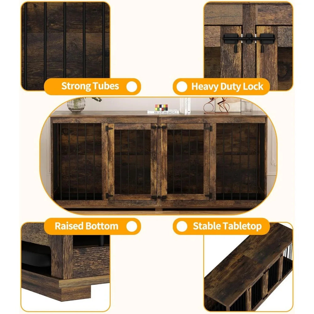 Large Furniture Style Dog Crate for 2 Dogs