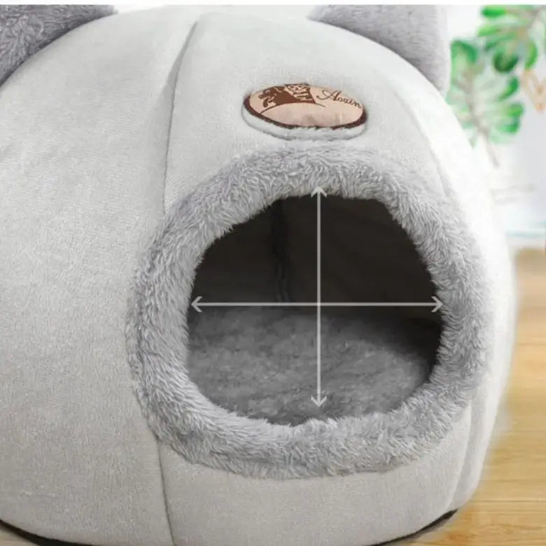 Pet bed with cat ears for small medium large cats