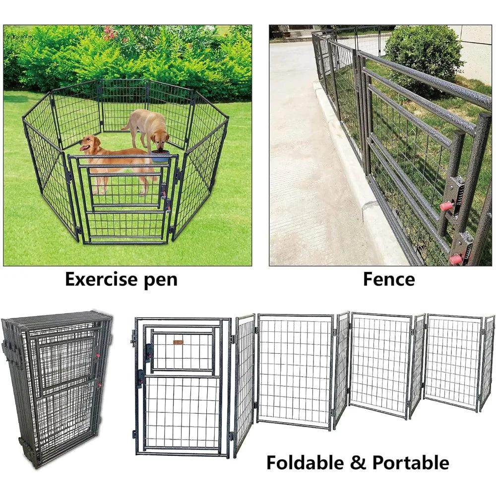 Pet Outdoor Dog Kennel with Roof Cover