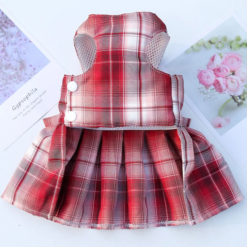 Dog Luxury Plaid Dress Harness,