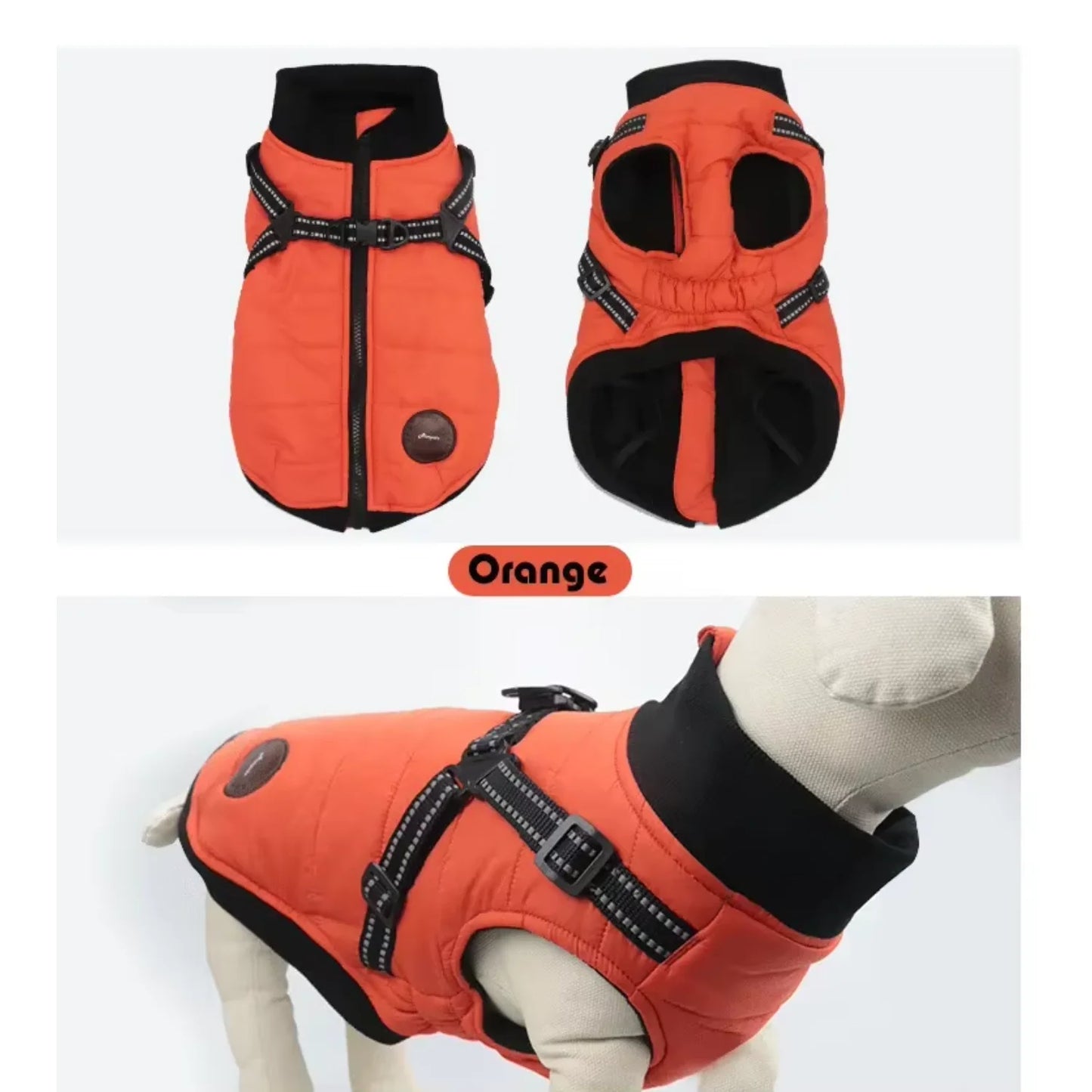 Quilted designed padding warm winter Dog Clothes With Harness