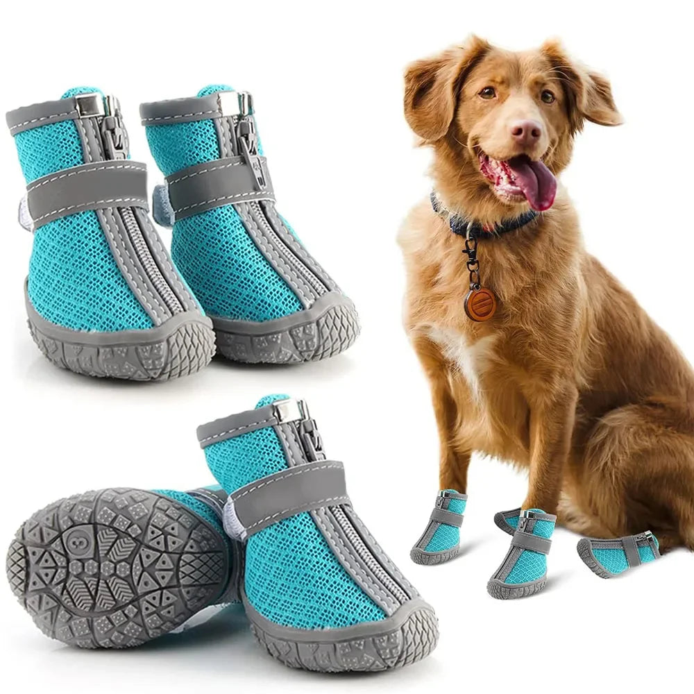 Mesh Silicone Durable Reflective Breathable Puppy Sneakers