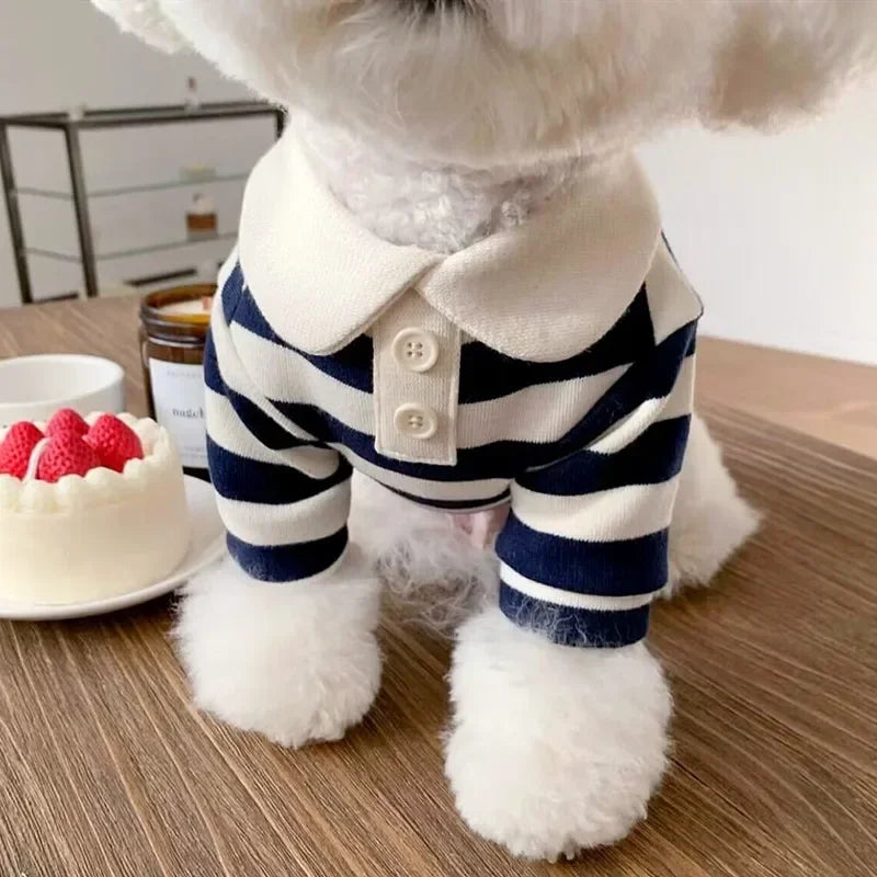 Striped Pet T-Shirt Pullover Suit