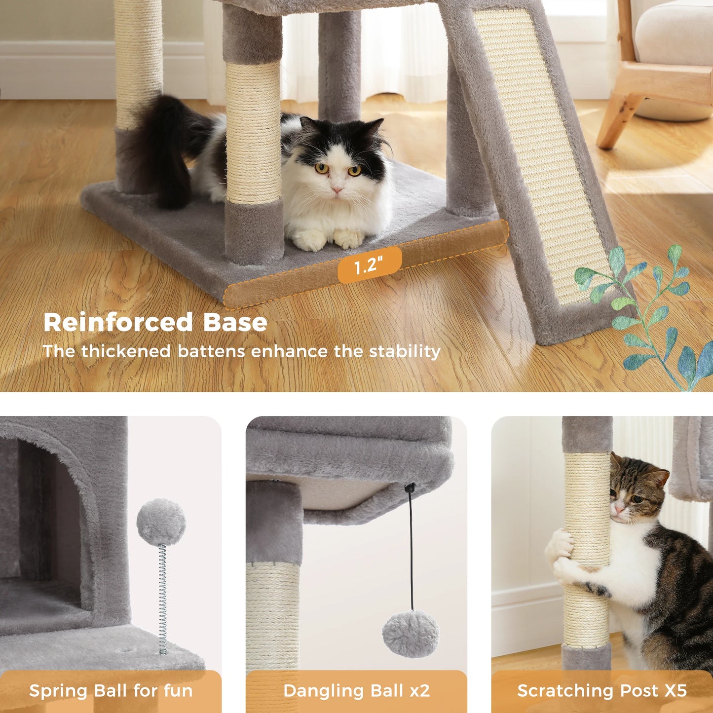l Cat Tree With Cozy Stable Climbing Frame