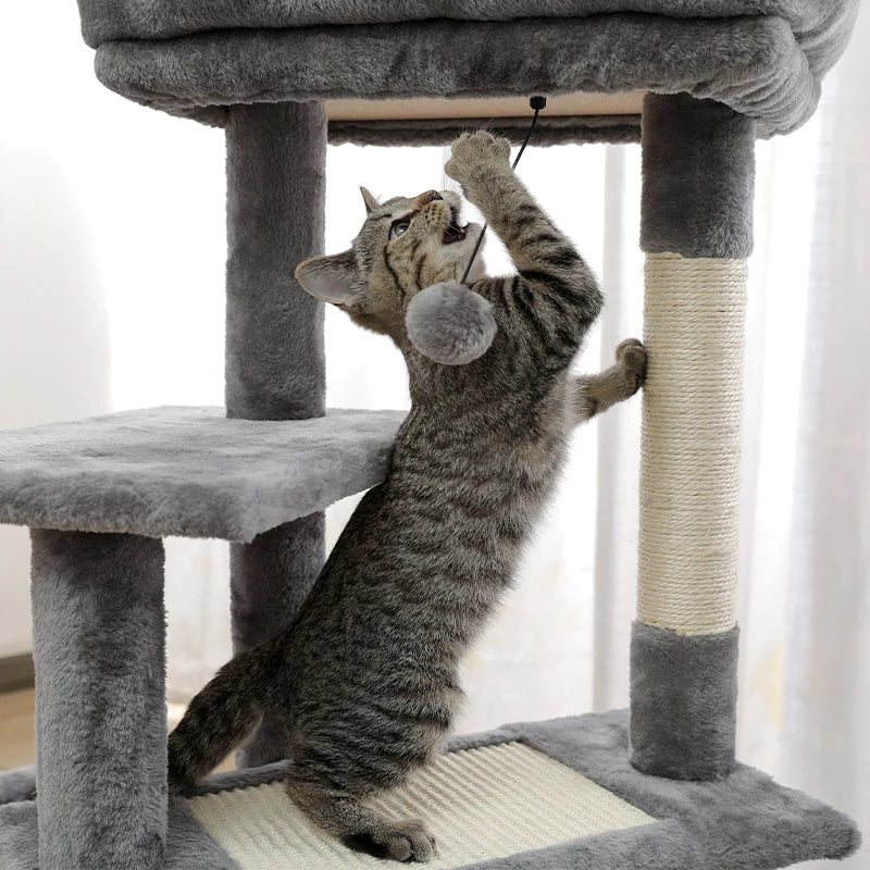 l Cat Tree With Cozy Stable Climbing Frame