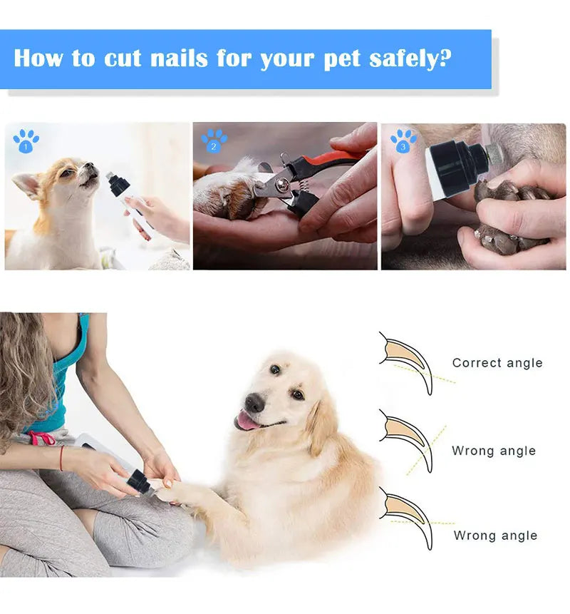 Painless USB Charging Dog Nail Grinders Rechargeable