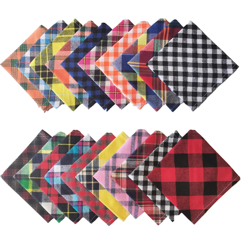 30/50 PCs Dog Plaid  Bandanna