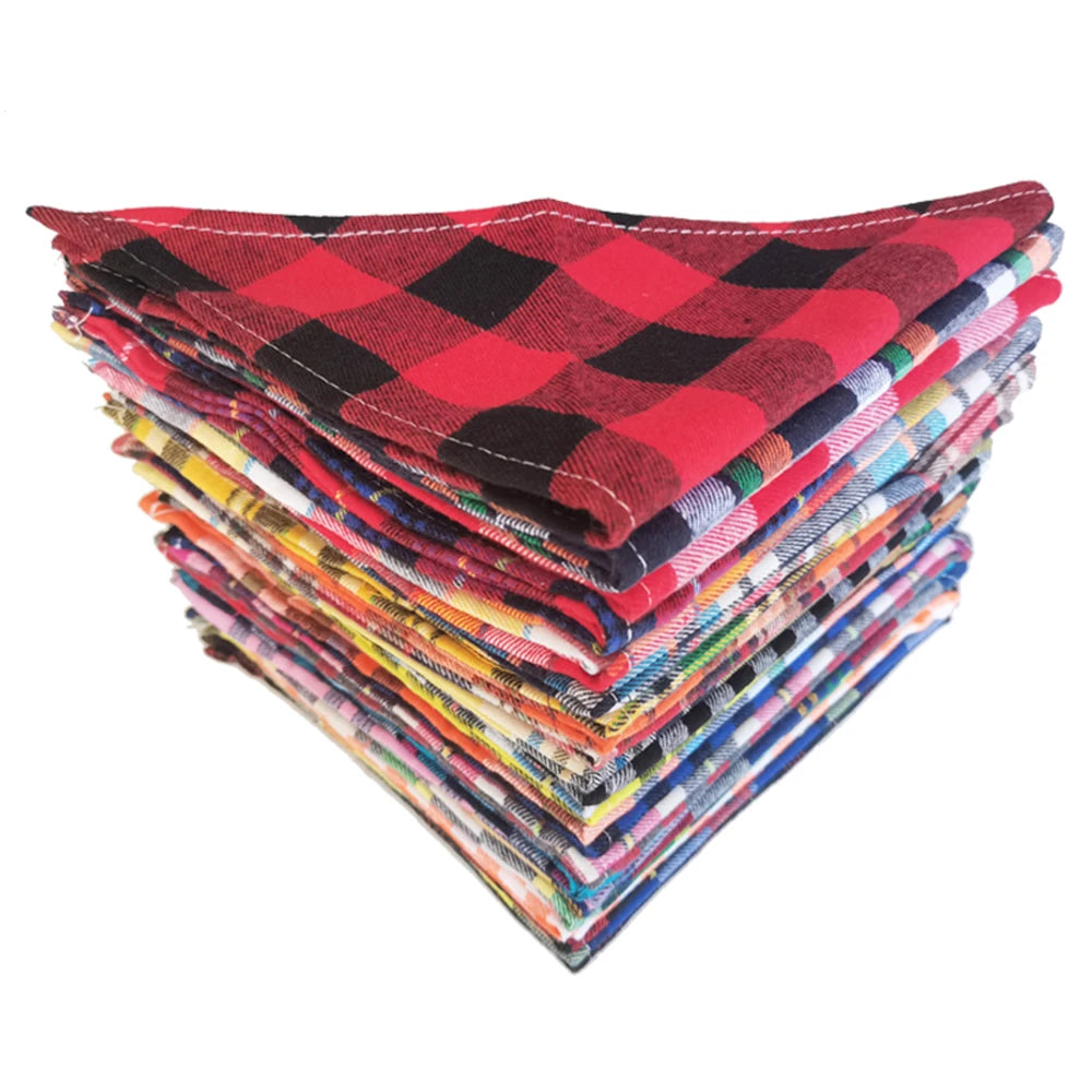 30/50 PCs Dog Plaid  Bandanna