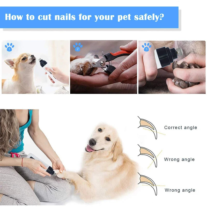 Painless USB Charging Dog Nail Grinders Rechargeable