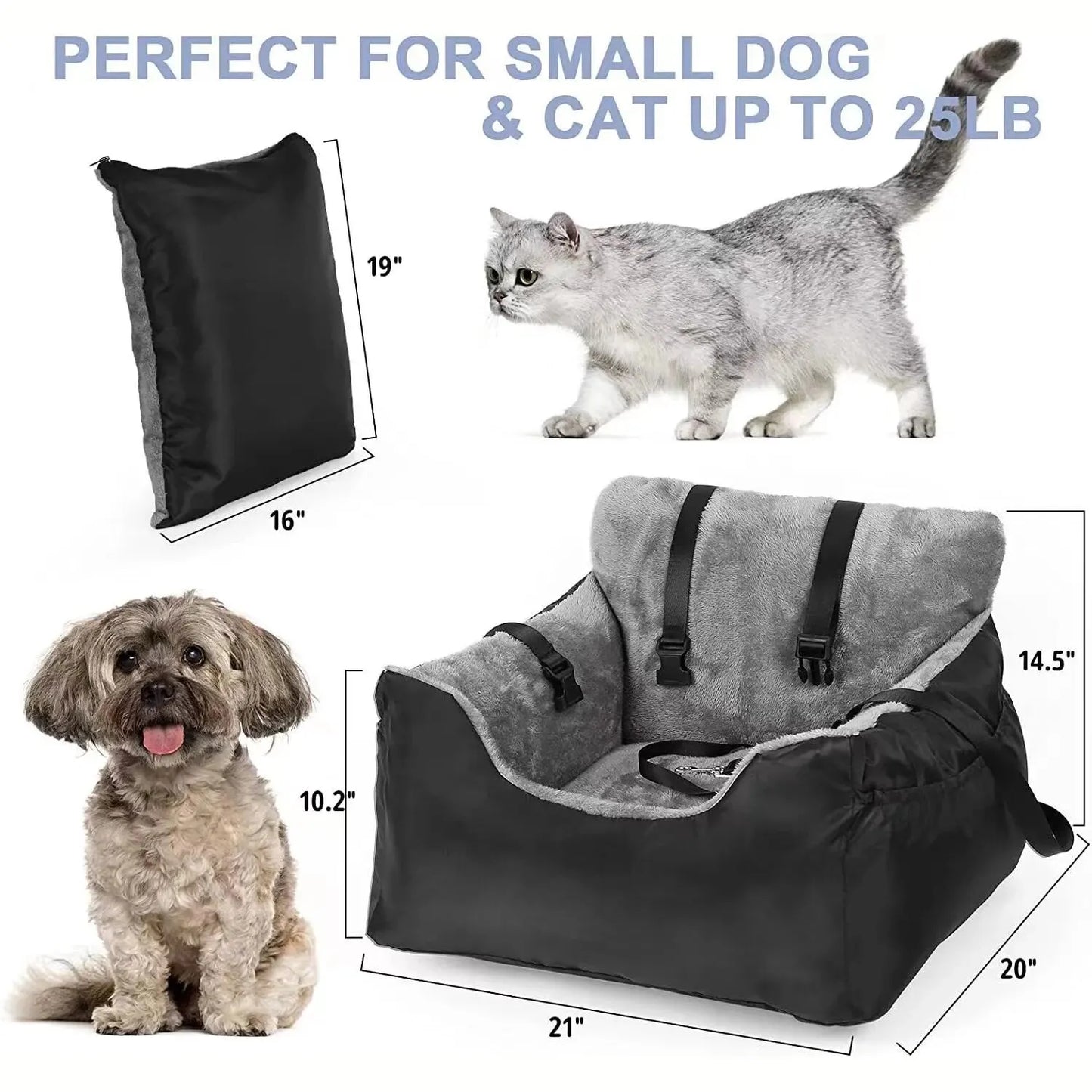 Washable Dog Booster Car Seat