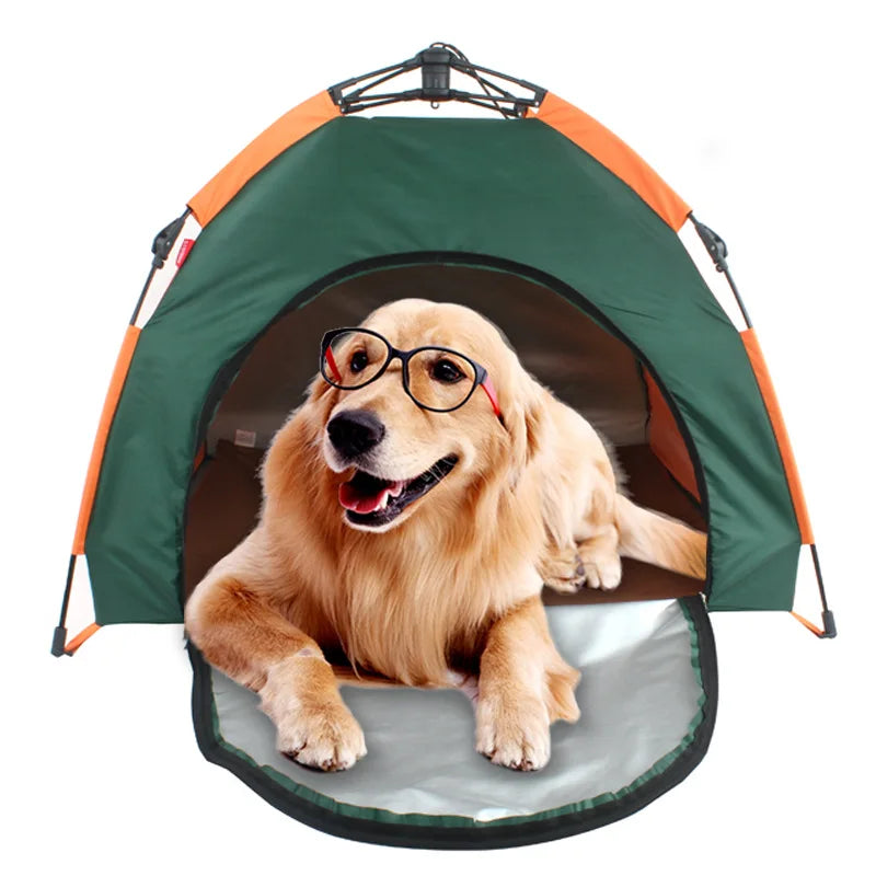 Pet Tent Portable Automatic Folding Teepee Dog Bed House With Cushion Easy Assemble Fit Golden Retriever Husky Outdoor Indoor