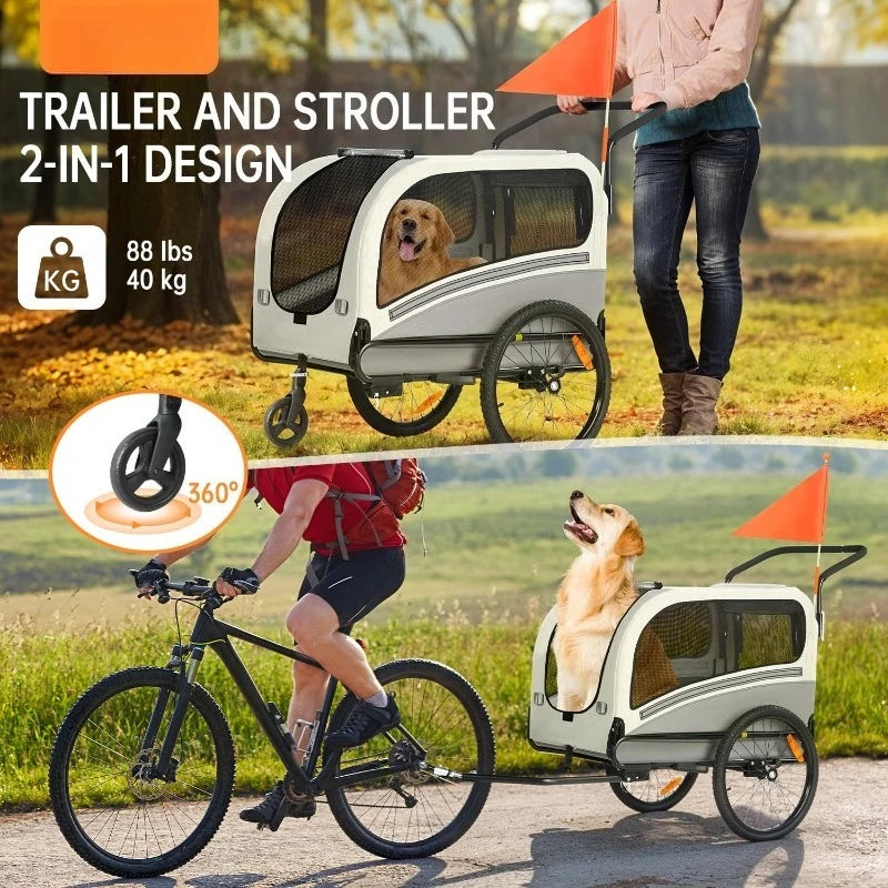 Pet Stroller Cart Bicycle Carrier
