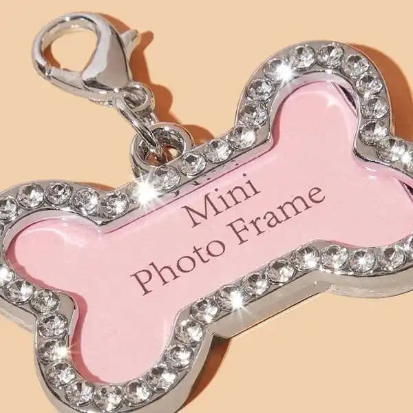 Rhinestone  bone shape dog tags