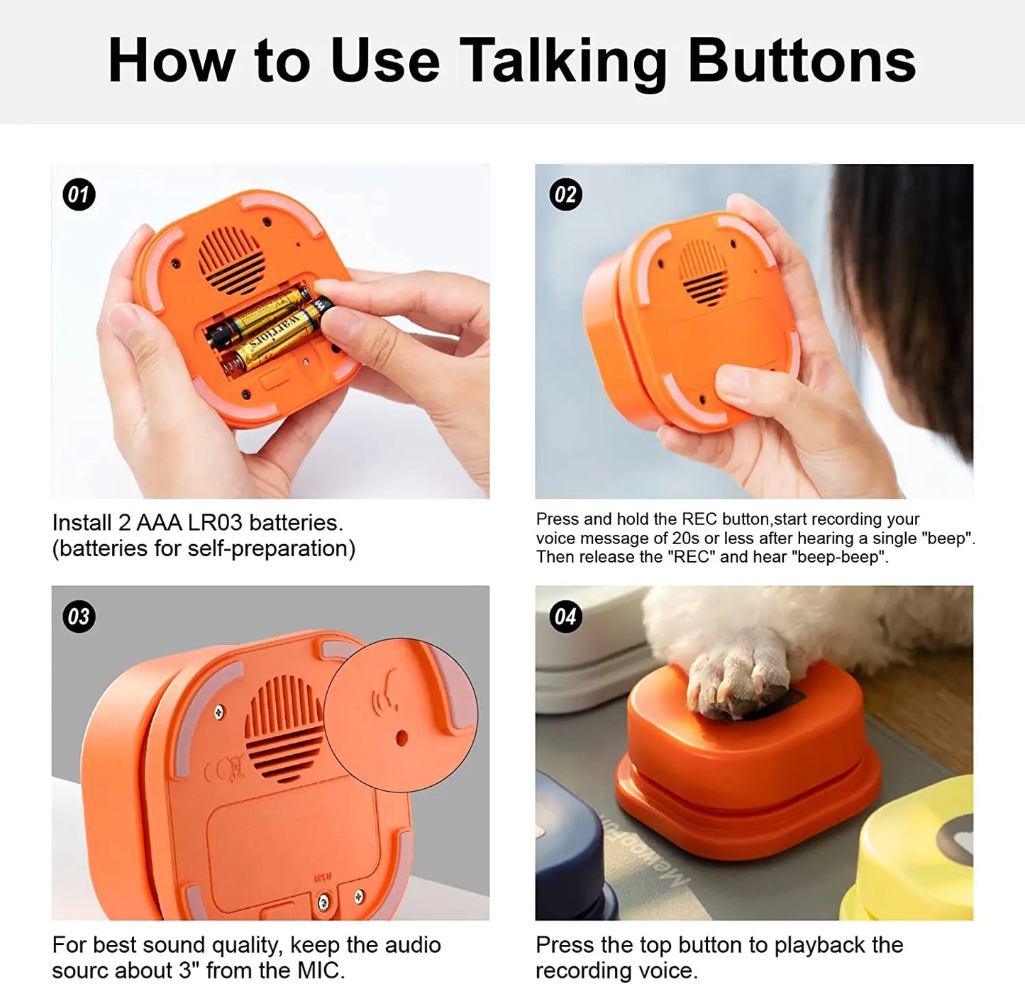 Pets Talk Trainable and Recordable  Communication  Clicker