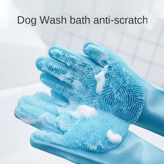 Bathroom Dog Cats Bath Brush Massage Gloves