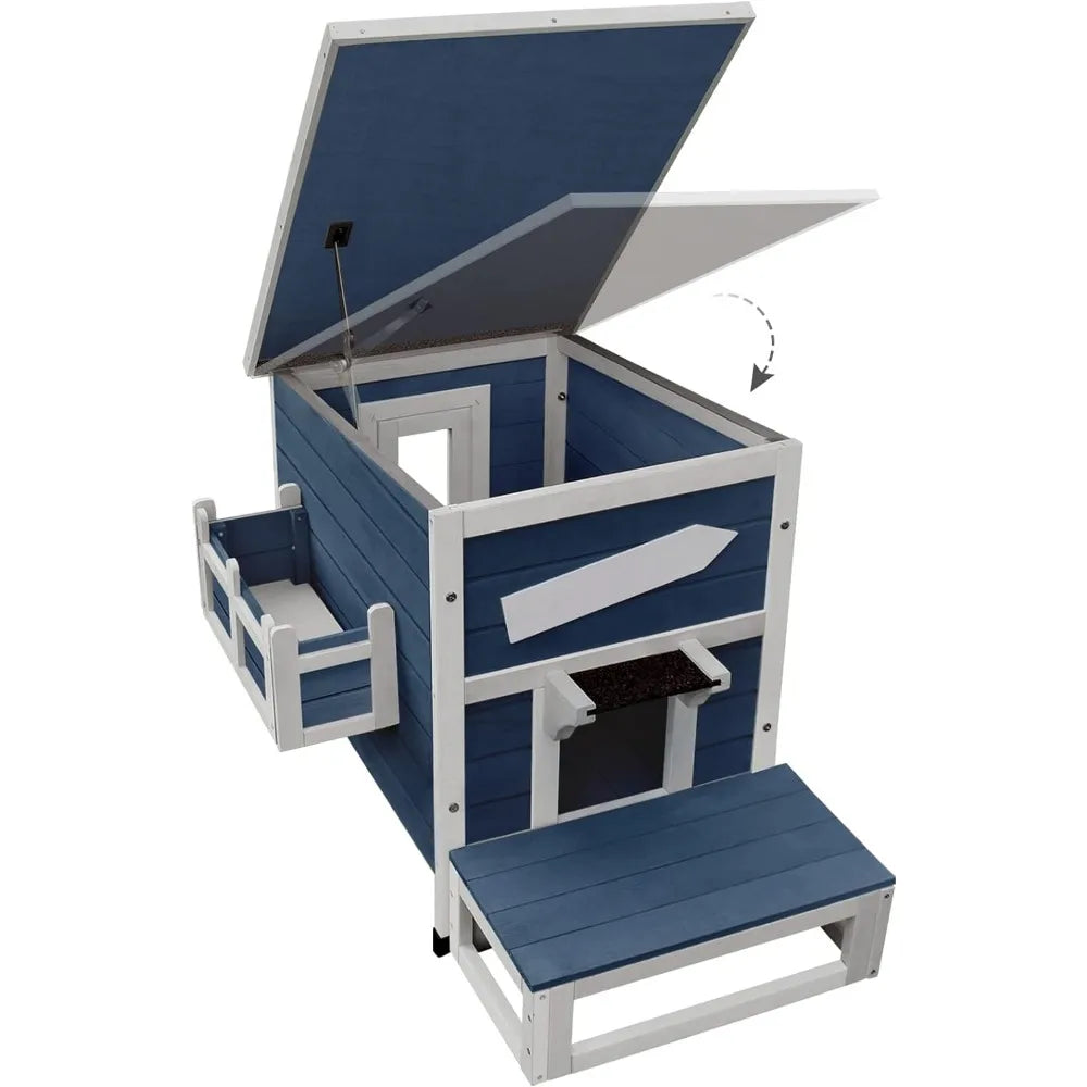 Outdoor Cat Shelter With Escape Door