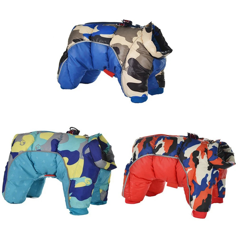 Autumn Winter Pet Dog Padded Coat Super Warm Jacket Thicken Reflective Dog Clothes Waterproof Puppy Jumpsuits Pet Dog Clothing