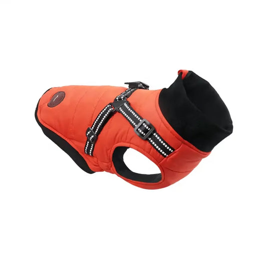 Quilted designed padding warm winter Dog Clothes With Harness