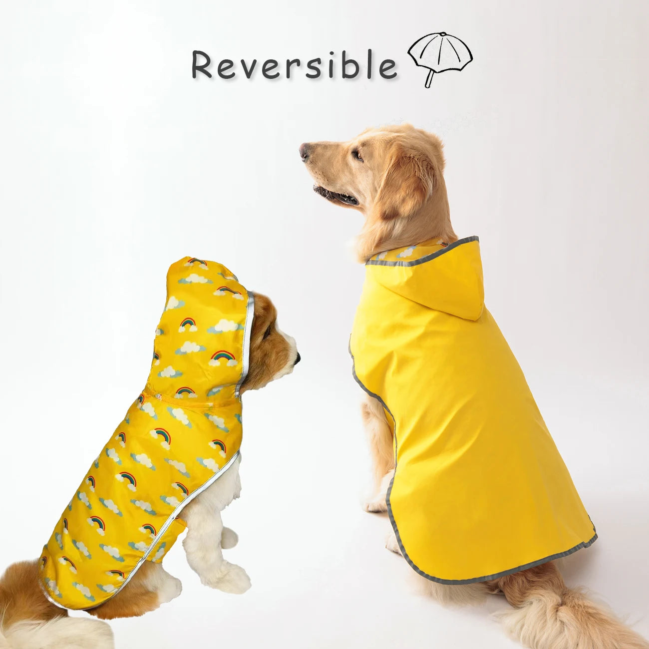 Double-Layer Yellow Raincoat With Two-Way Wear!