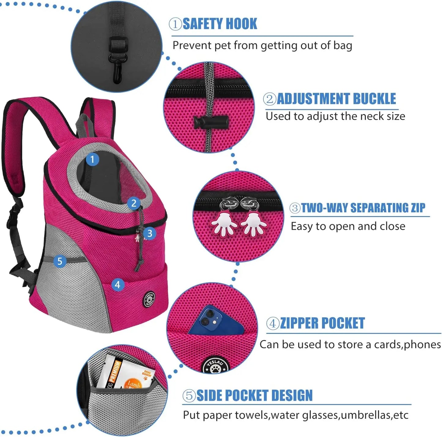 Carrying Out Double Shoulder Dog Backpacking Carrier