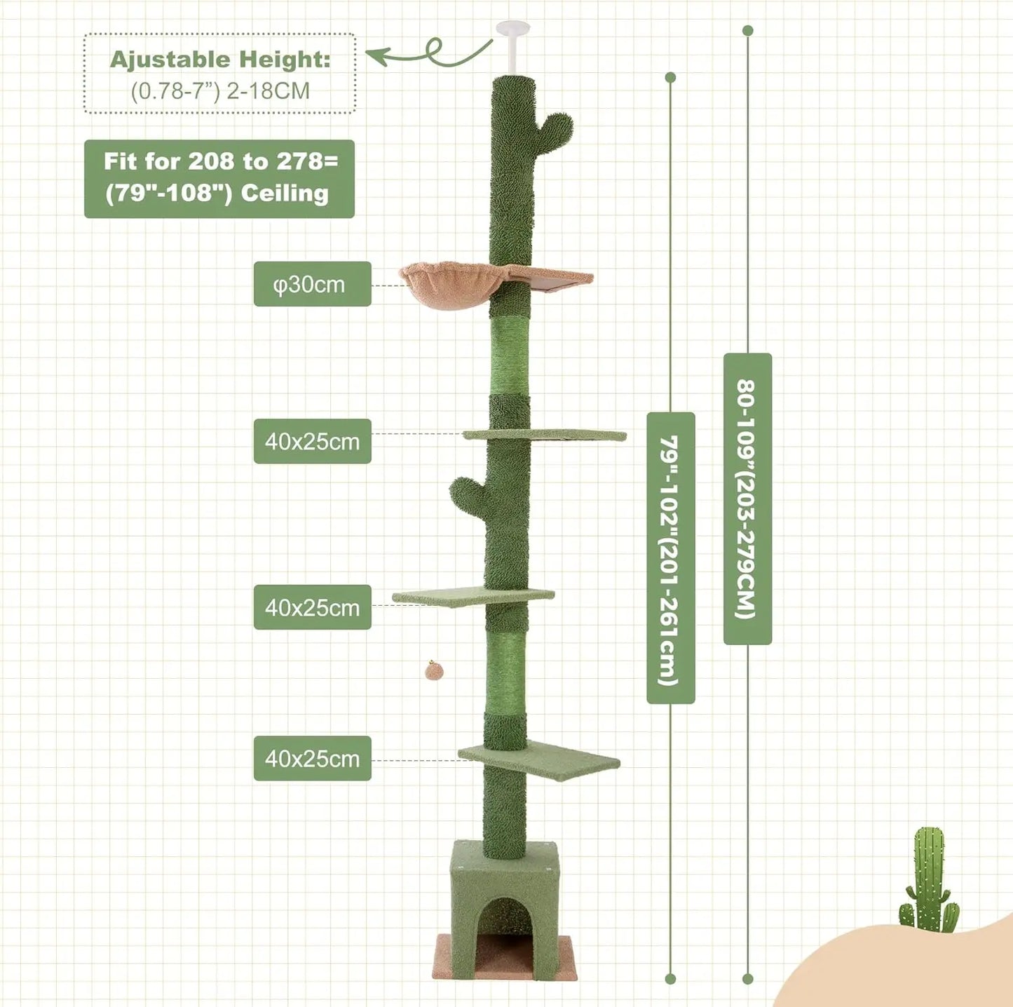 Cat Tree Adjustable Height