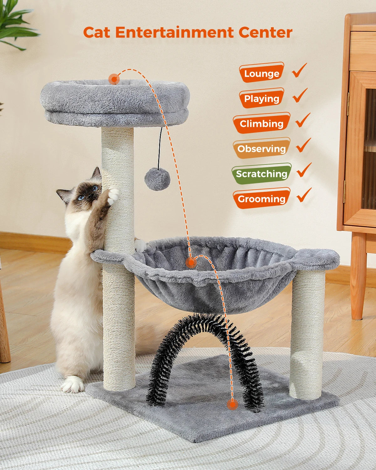 Cat Tower Plush Hammock