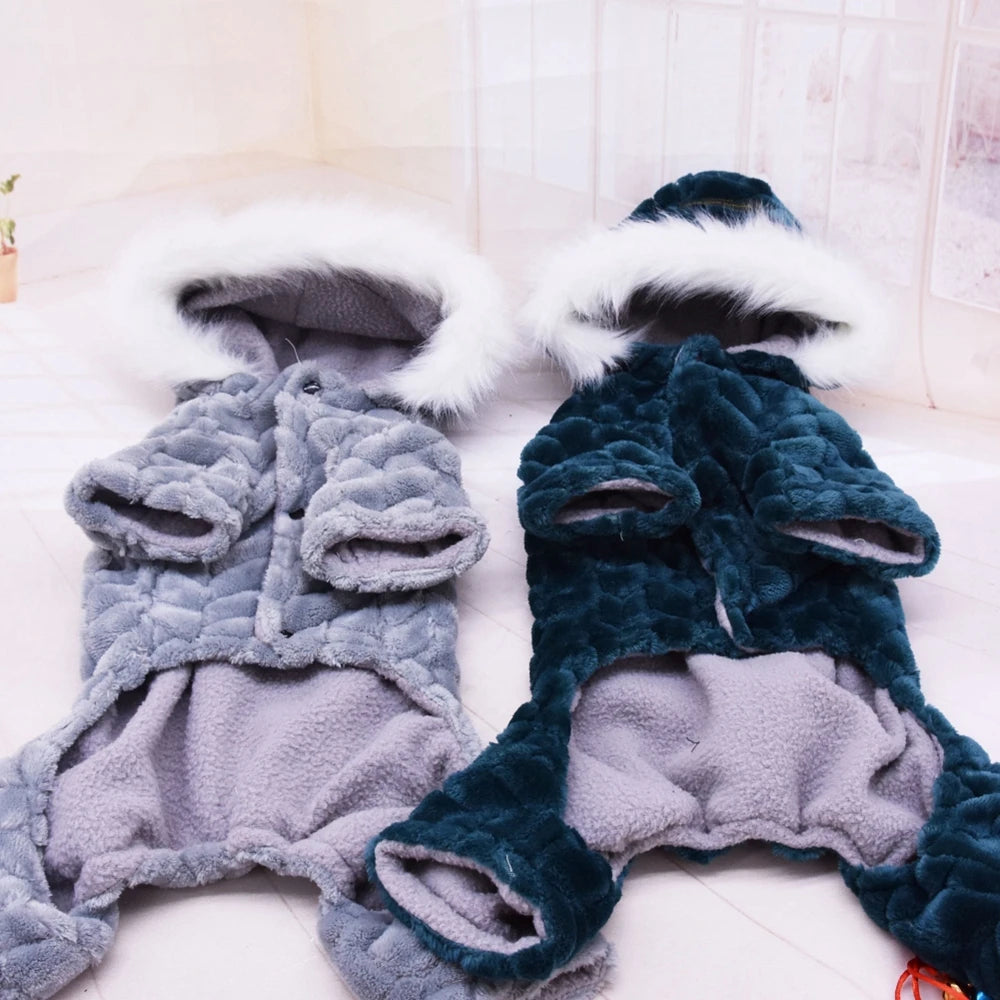 Winter Warm Fleece Dogs Jumpsuits