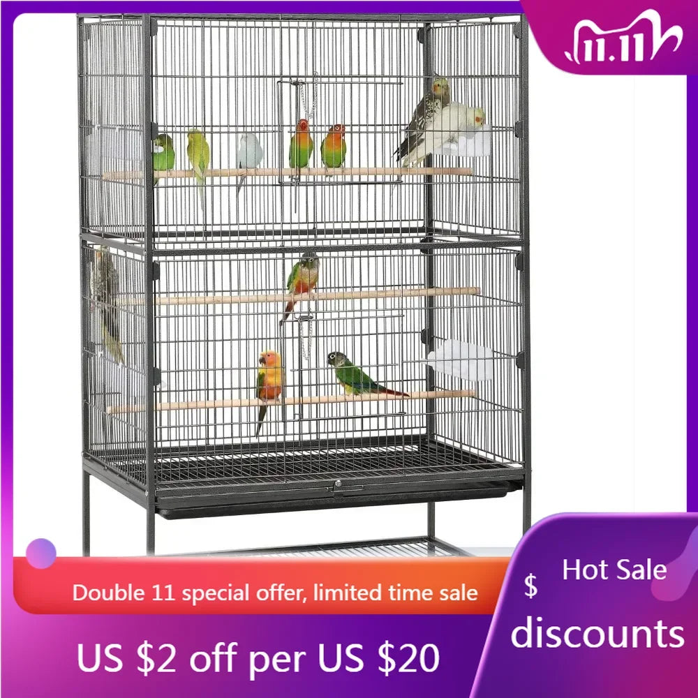 52-inch Steel Standing Large  Bird Cage