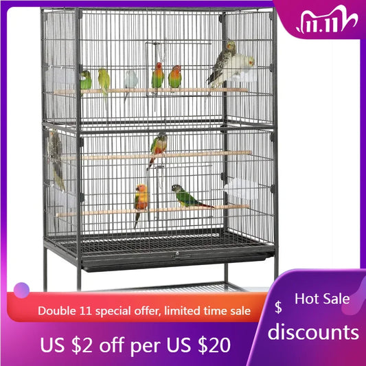 52-inch Steel Standing Large  Bird Cage