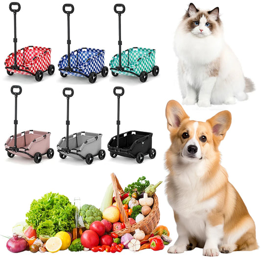 Pet Small Fordable  Stroller 4 Wheels