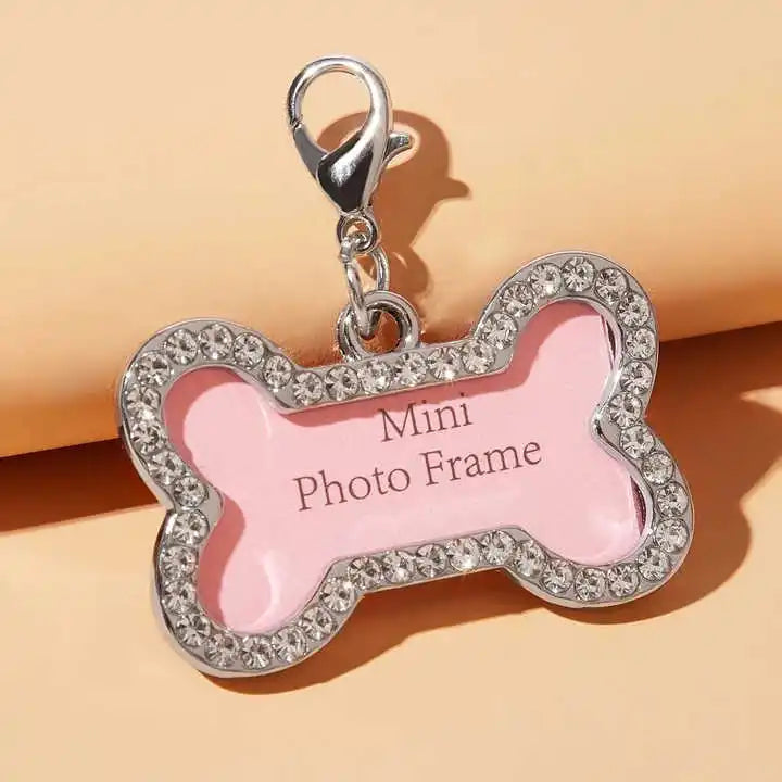 Rhinestone  bone shape dog tags