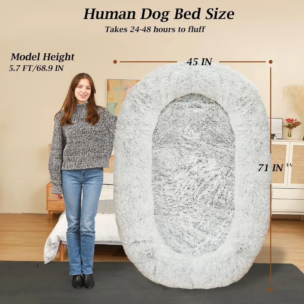 Faux Fur Plush Dog Bed for Human