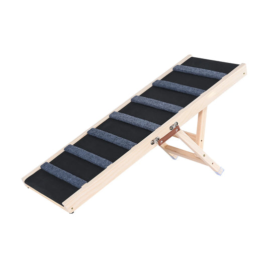 Dog Anti-slip High Adjustable Wooden Folding Ramp Ladder