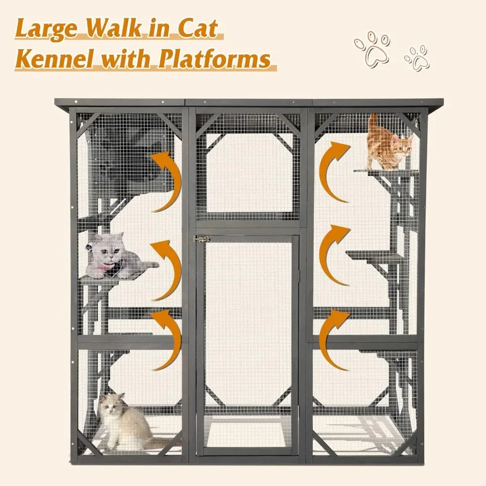 Cat wooden Enclosure Large Outdoor Catio