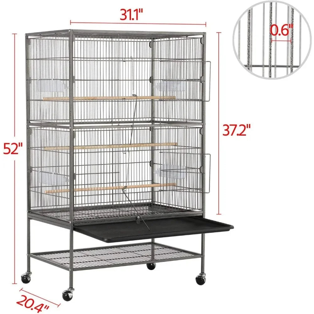 52-inch Steel Standing Large  Bird Cage