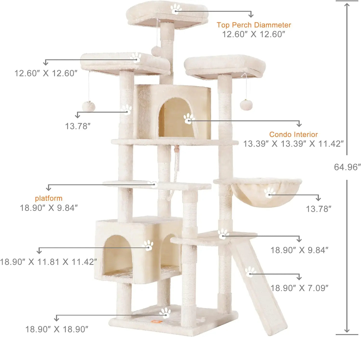 Cat Tree Large Cat Tower for Indoor