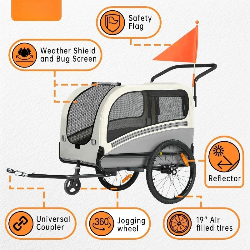 Pet Stroller Cart Bicycle Carrier