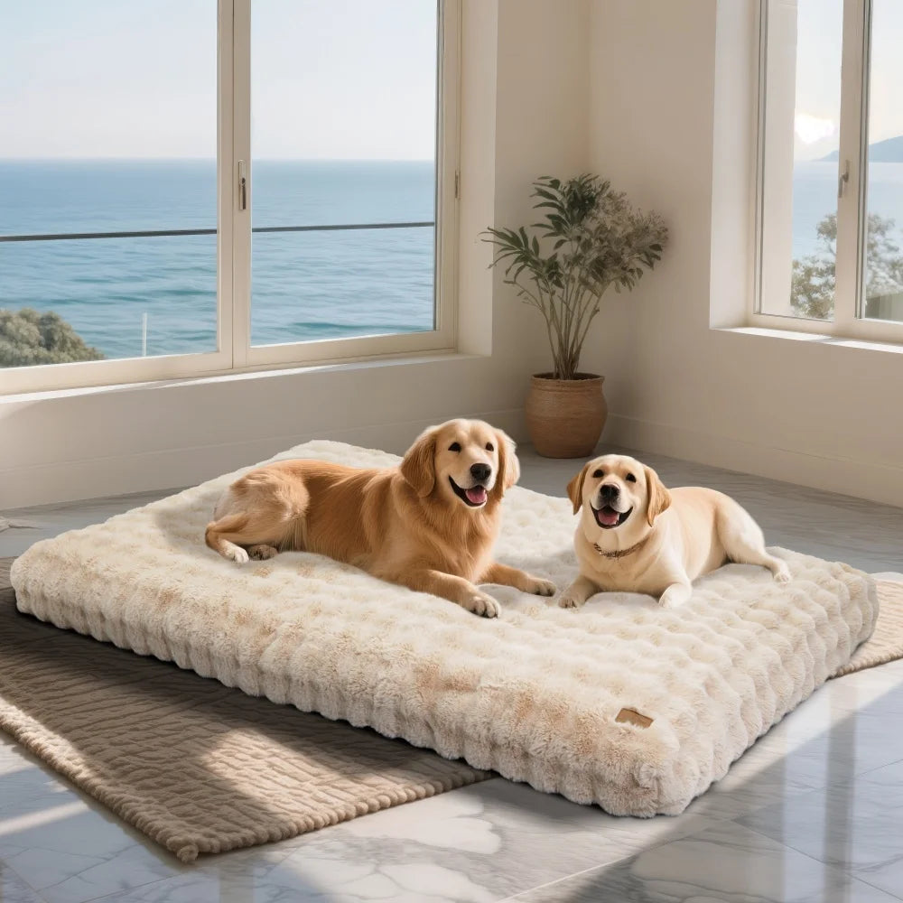Ultra Plush Dog Bed Soft  Cushion  Washable Mat