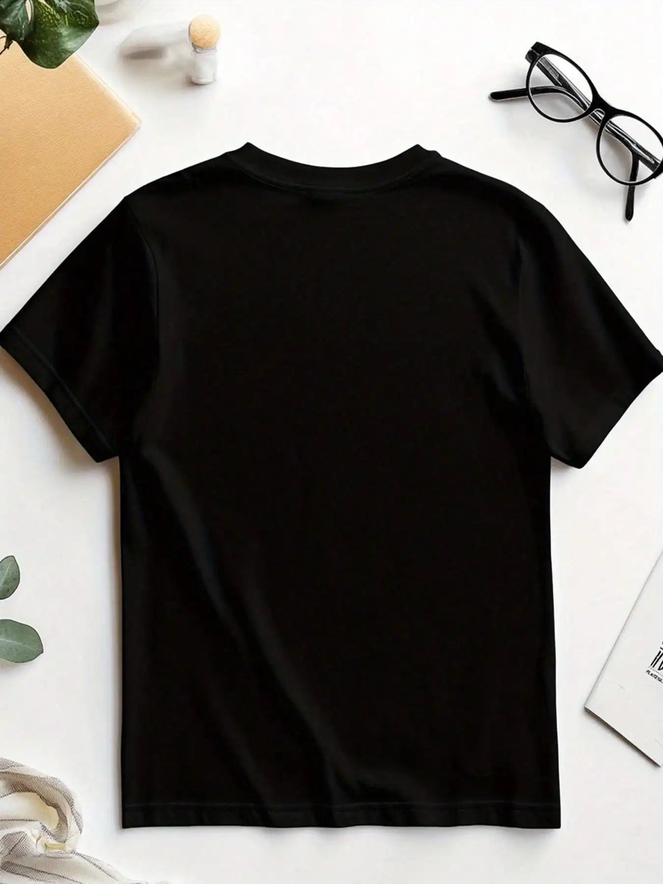 Black with Pink Floral Design, Four leg and Dog Paw T-Shirt