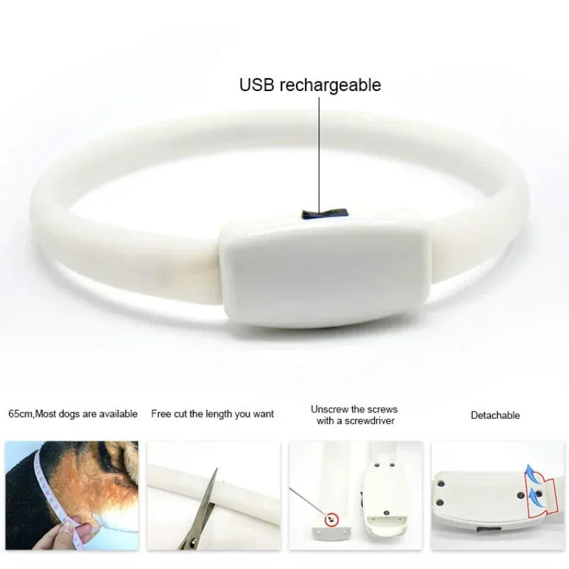 LED Pet Collar Durable Luminous Necklace With Flashing light