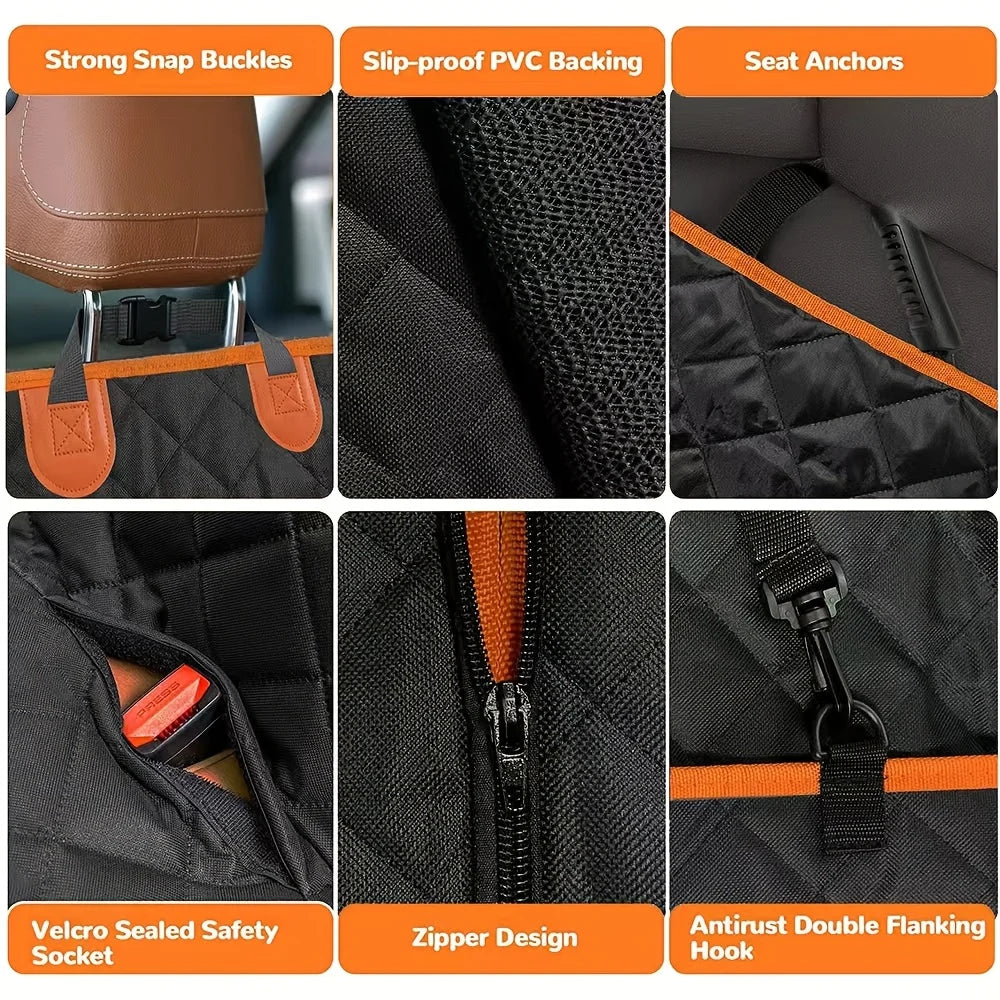 Pet Heavy Duty Scratch  Back Seat Cover for Cars