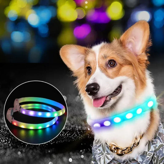 LED Pet Collar Durable Luminous Necklace With Flashing light