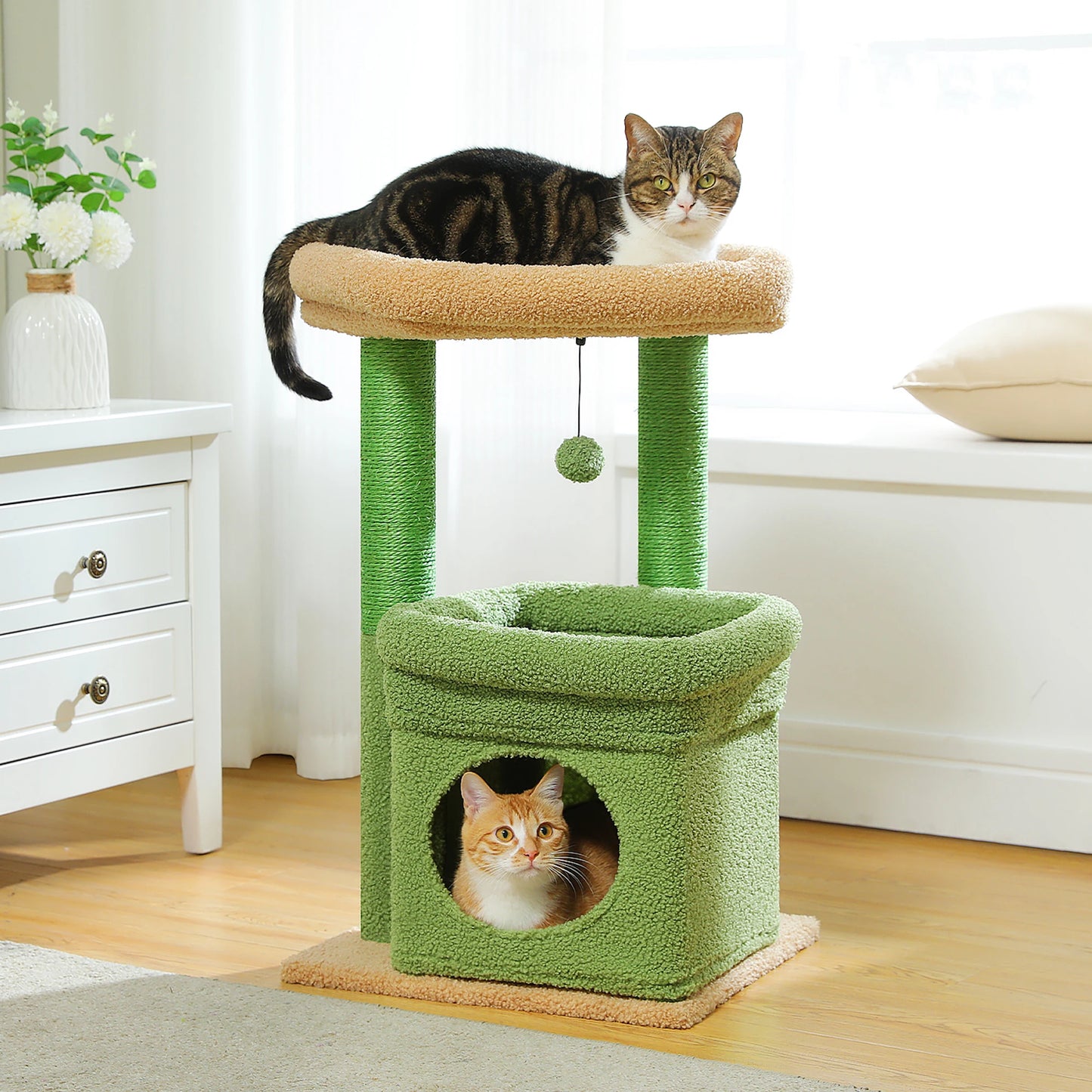 Small Cat Tree with Cozy Condo Tower