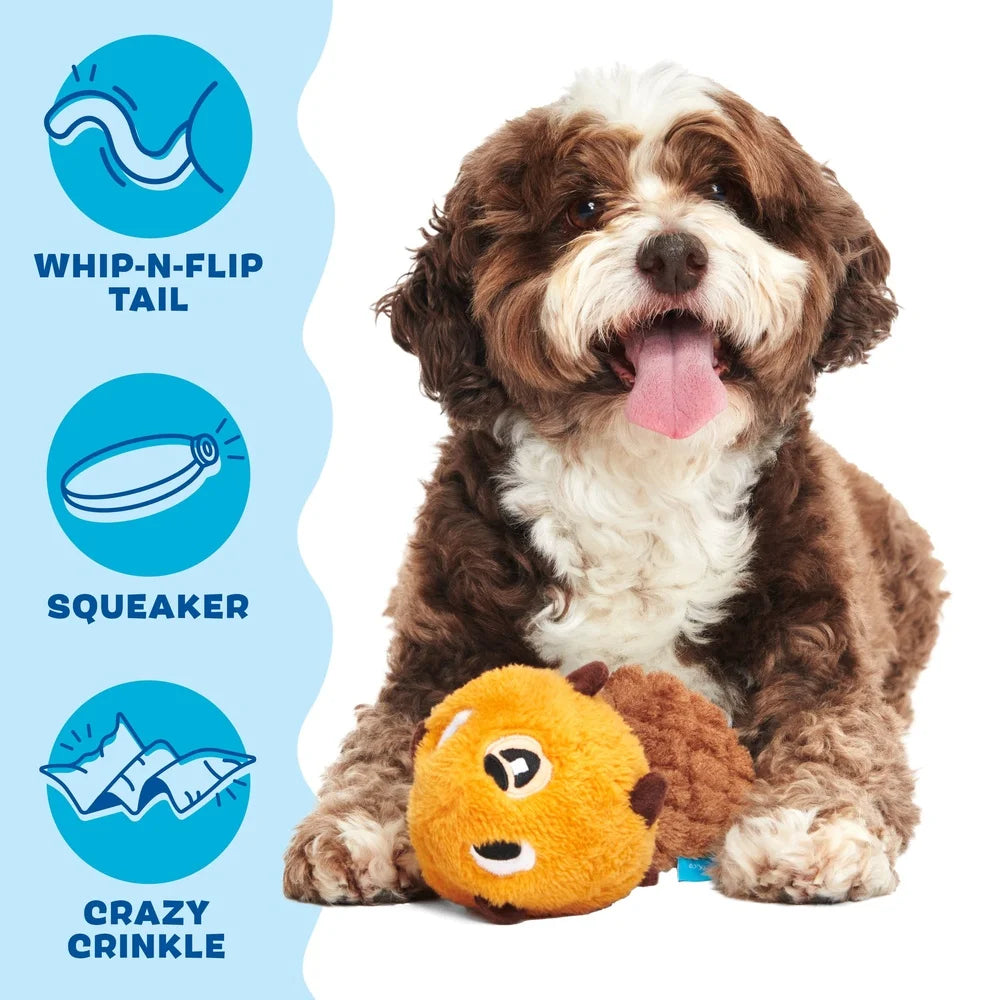 Plush Beaver Dog Toy with Squeaker