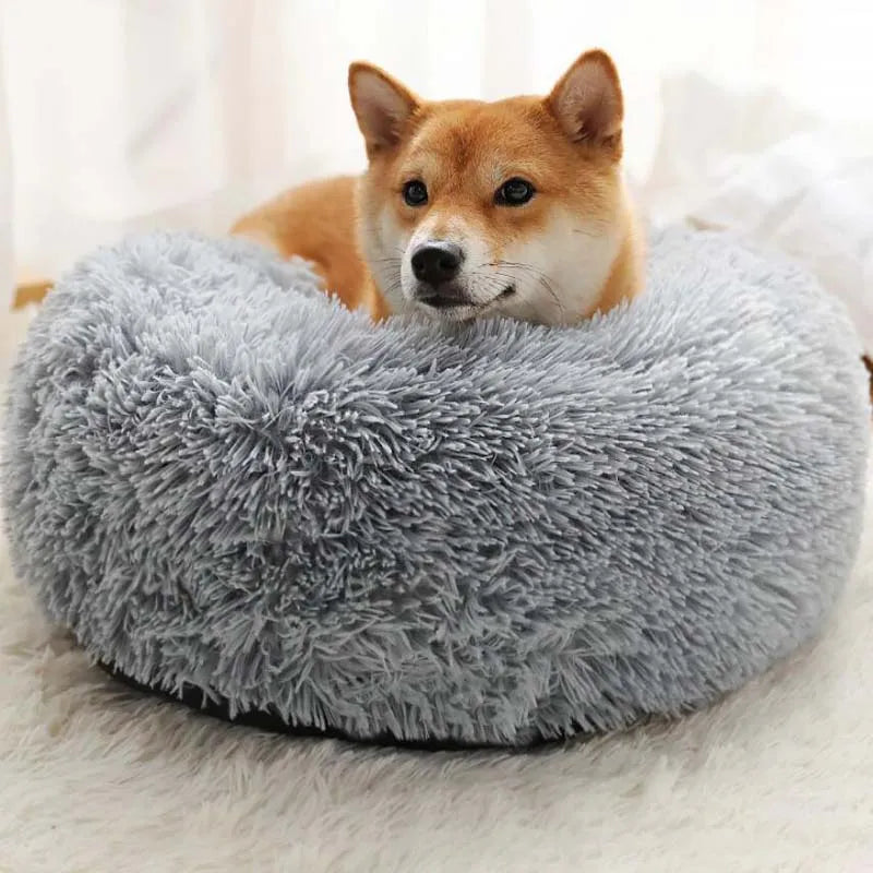 Round Long Plush Beds for Dog Cat