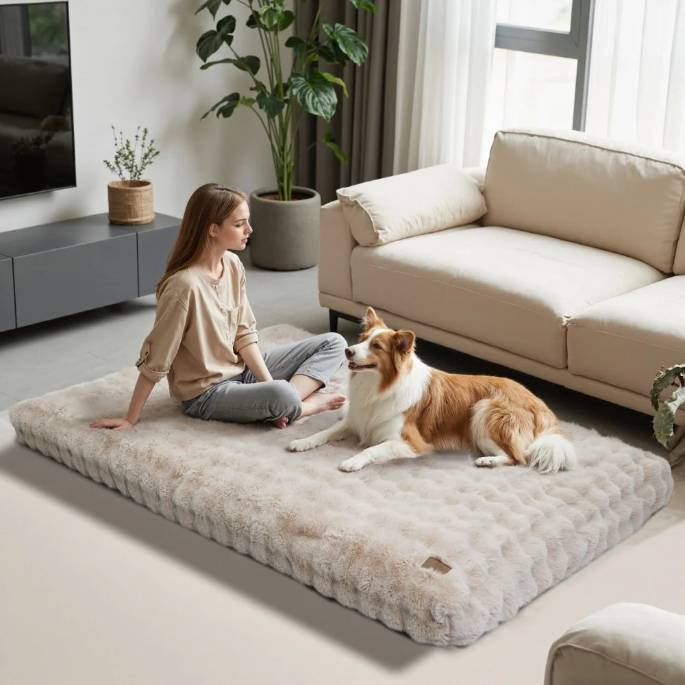 Ultra Plush  Bed Soft Pet Cushion Mattress Washable Mat