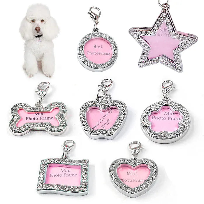 Rhinestone  bone shape dog tags