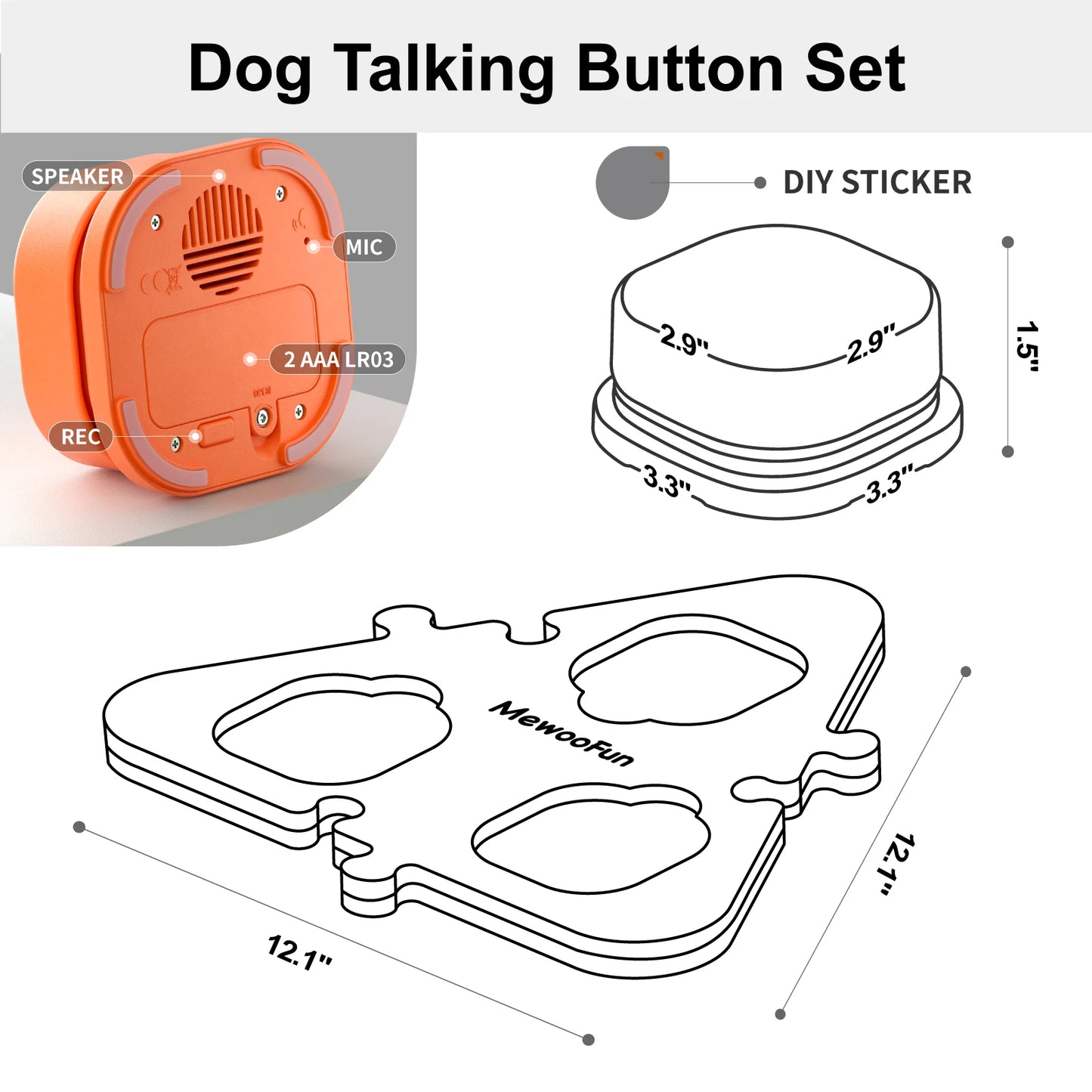 Talking Buttons with Mat for Dogs