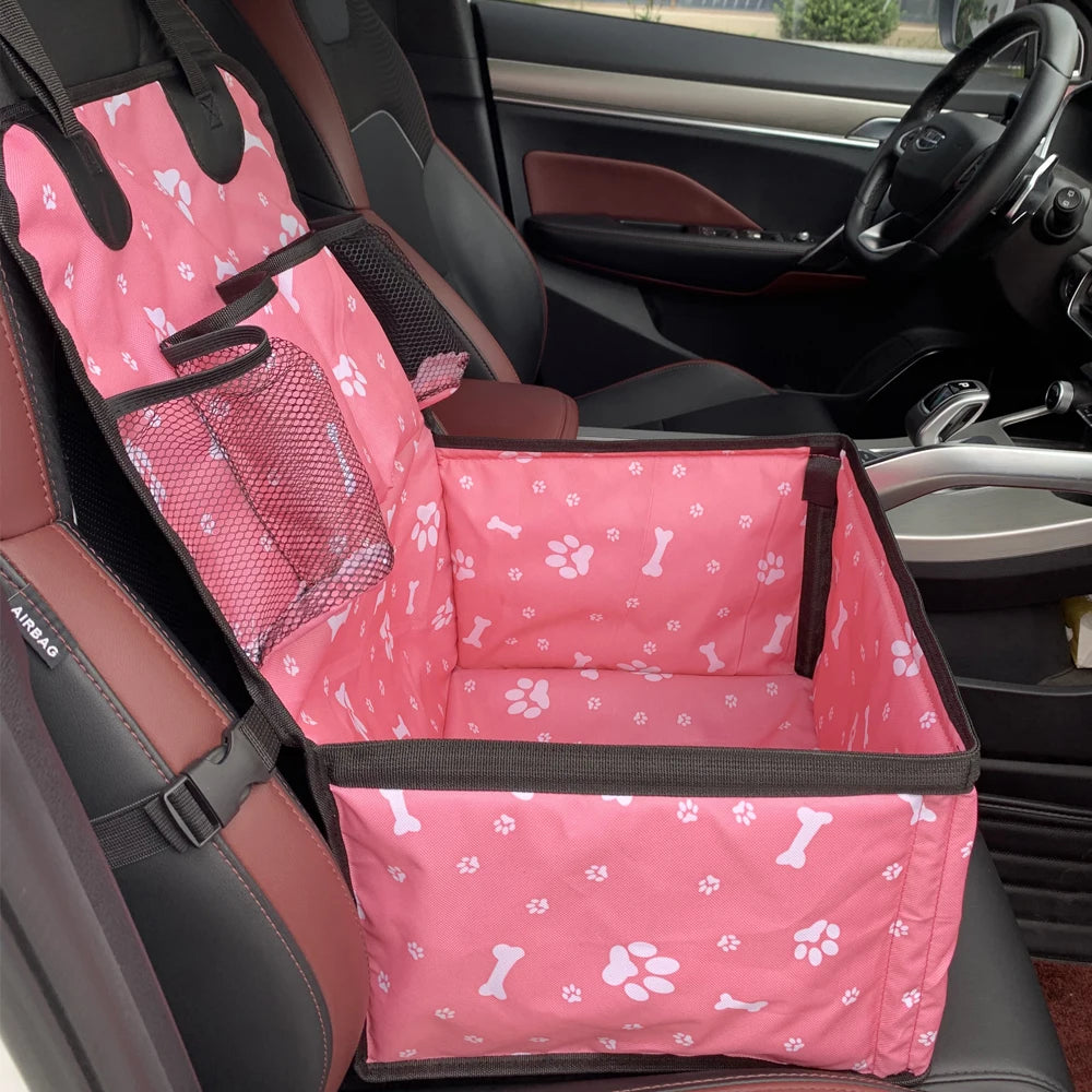 Dog Car Seat with Storage Pockets,